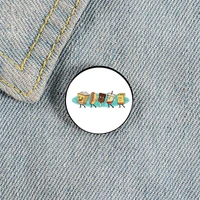 its intermission time printed pin custom funny brooches shirt lapel bag cute badge cartoon jewelry gift for lover girl friends