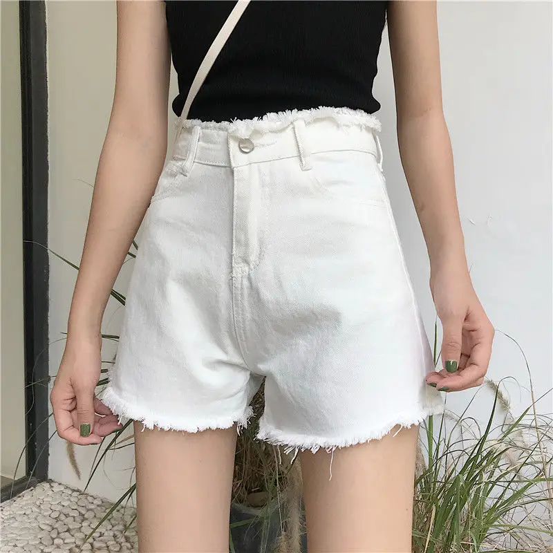 Summer y2k Denim Shorts Women's Clothing 2023 New Spring Korean Chic Large Size Waist Slim Wide Leg Hot Shorts Pants AC279
