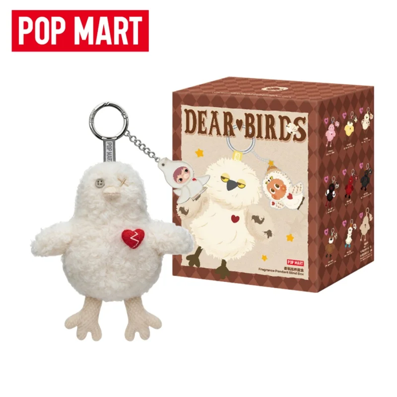 Фото Новая серия POP MART Dear Birds: Слепая коробка-сюрприз, автомобильный освежитель воздуха, милый брелок-кукла, подвеска для рюкзака, украшение, подарок на день рождения для девочки №1