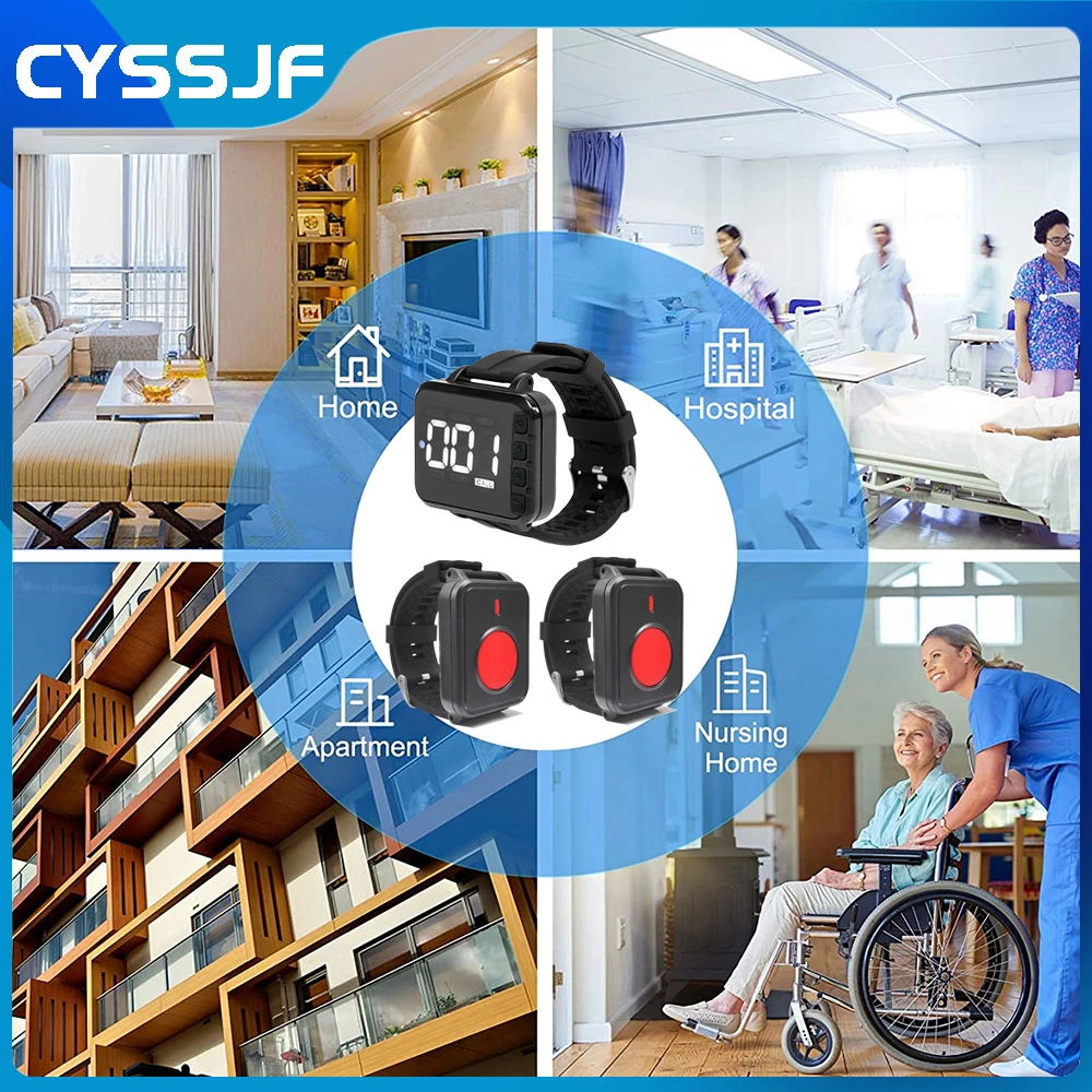 Ycall пейджер для сиделки беспроводные часы SOS кнопка вызова дома мониторинг