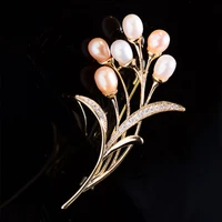 freshwater pearl botanical brooch elegant and creative atmosphere coat clothing shawl buckle trend corsage accessories