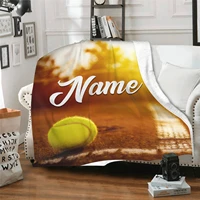 tennis custom name blanket personalized throw blankets super soft gift for family friend dog pets bedroom 60x50