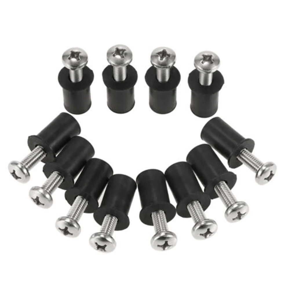 

12PCS Universal Rubber Corrugated Nuts Kit Stainless Steel Screws For Ship Kayak Canoe M5 Marine Hardware