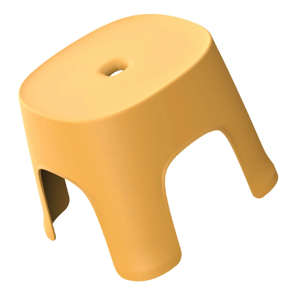 

1PC Multi-use Plastic Stool Anti-slip Low Stool Shoes Wearing Stool Bathroom Small Stool for Home (Yellow)