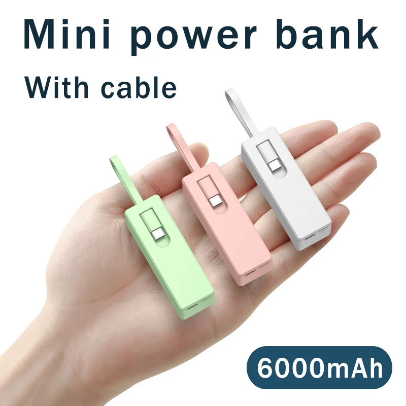 

Внешний аккумулятор для Iphone14 13, 6000 мАч, 45 Вт, с кабелем