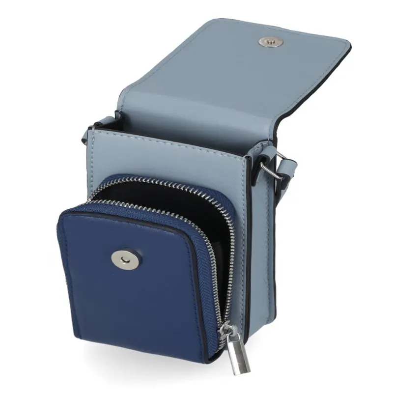 Women's Clara Wallet on a String with Tag Along Vinyl Blue