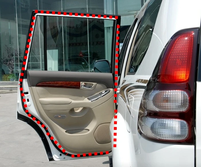 

Цельная резиновая дверная лента для Land Cruiser Prado 120 LCP120 2003-2009 67862-60120 Уплотнительная лента от дождя для двери с зажимами