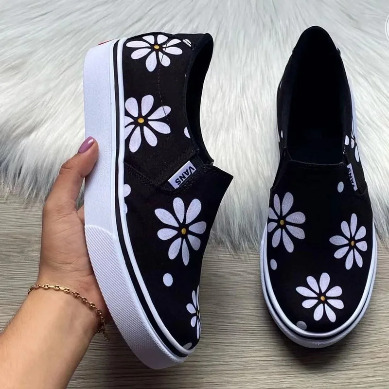 

Sneakers Ladies Planet Animation Casual Flat Shoes 2022 Spring and Autumn Women's Fashion Vulcanized Tennis Shoes Large Size 43