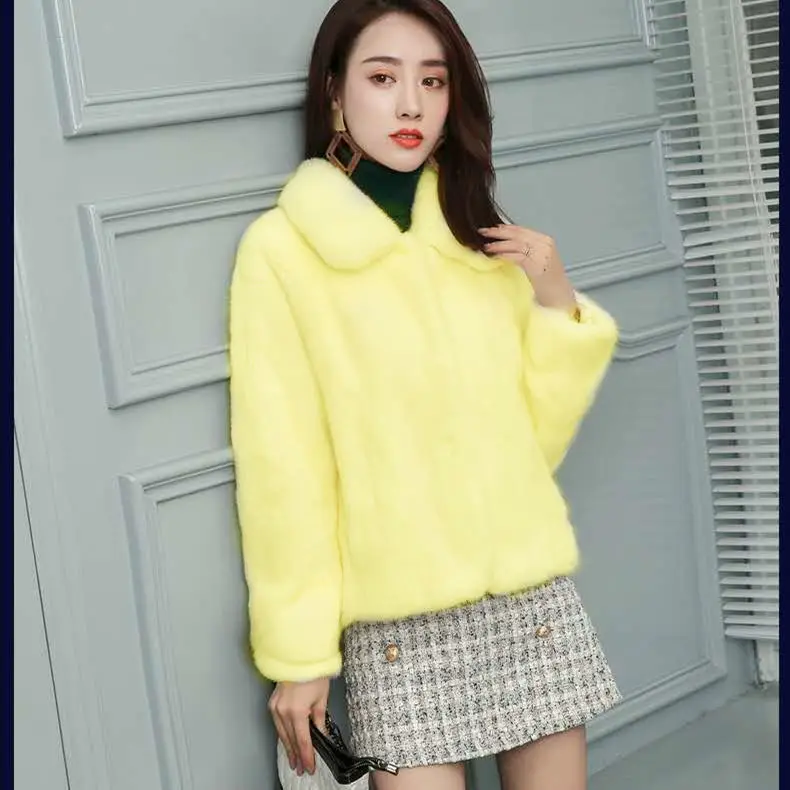 Women's Fur Jacket Winter Fur Coat Women's Mink-like Wool Short Fur Coat Thickened Warm Faux Fur Coat