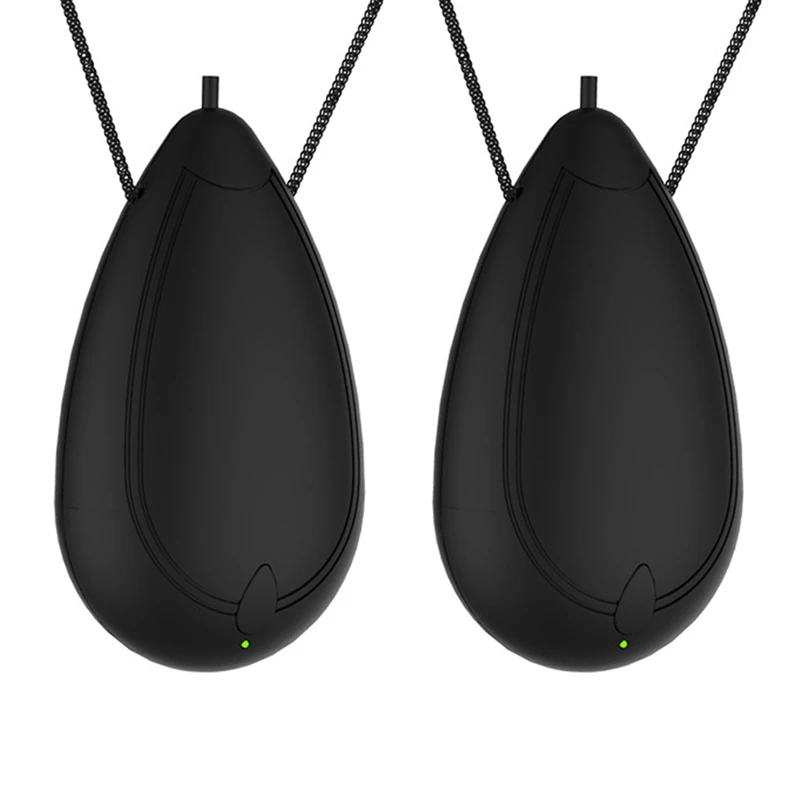 

2X Mini Wearable Air Purifier, Personal Travel Size Air Purifier, Necklace & Portable USB Charging Smoke Purifier Black