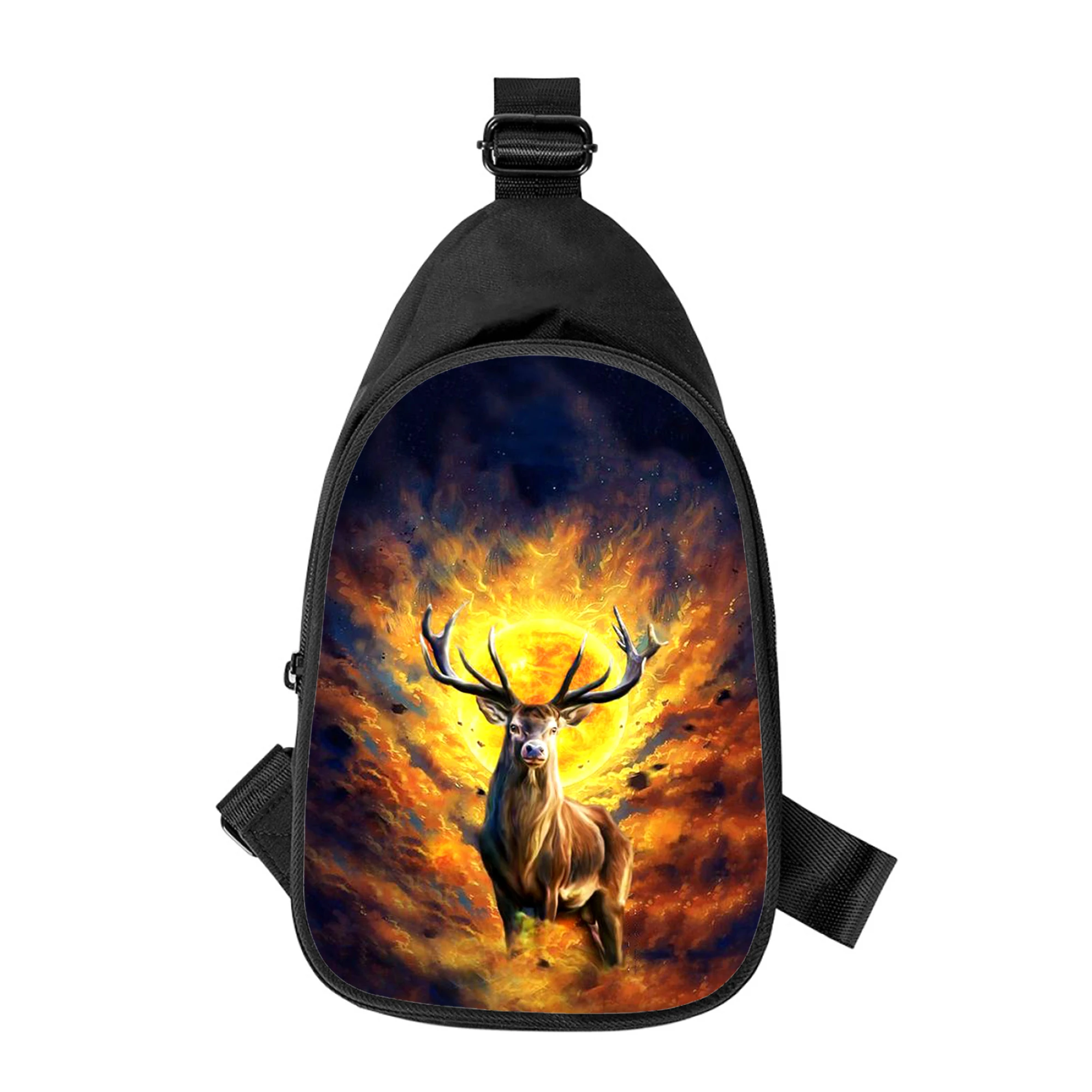 animal cute Deer 3D Print New Men Cross Chest Bag Diagonally Women Shoulder Bag Husband School Waist Pack Male chest pack