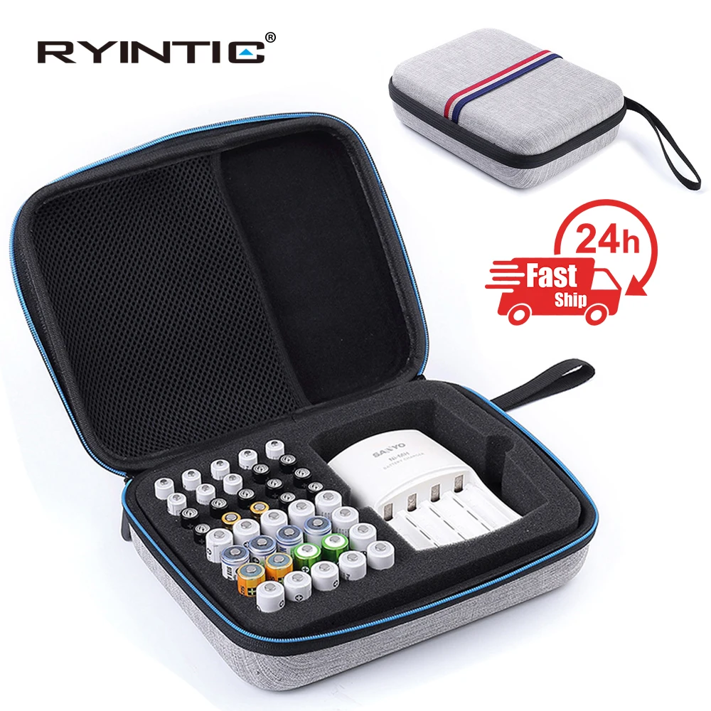 Portable Carrying Hard Shockproof Protective AA/AAA Battery Storage Case Box Holder/Organizer/Container aa aaa Rangement Pile