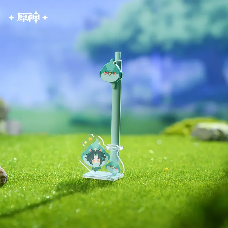 [Подлинный] Аниме Настольный Декор Genshin Impact Diluc Xiao Teyvat Подставка для ручек Фигурка