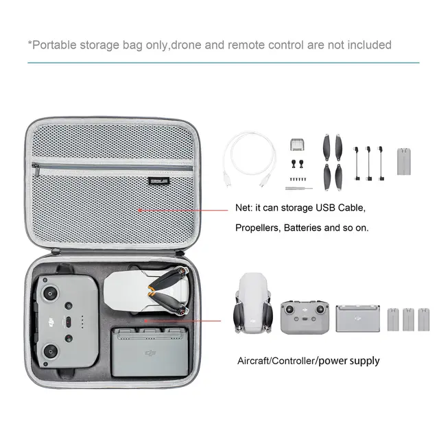DJI Mini 2 Storage Bag Handbag PU Shoulder Bag Portable Carrying Case Waterproof Box For DJI Mavic Mini 2 3 SE Drone Accessories 6