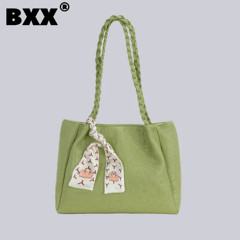 

[BXX] Stylish Women's Crossbody Shoulder Bag Stitch Stitch Zipper Shopping Bags Design Black White Trend Handbag 2023 New 8CY239