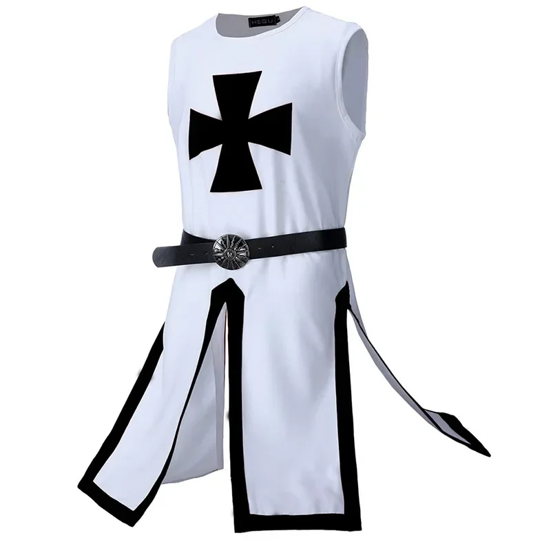 Средневековый рыцарь-тамплиер крестоносец карнавальный костюм мужской жилет