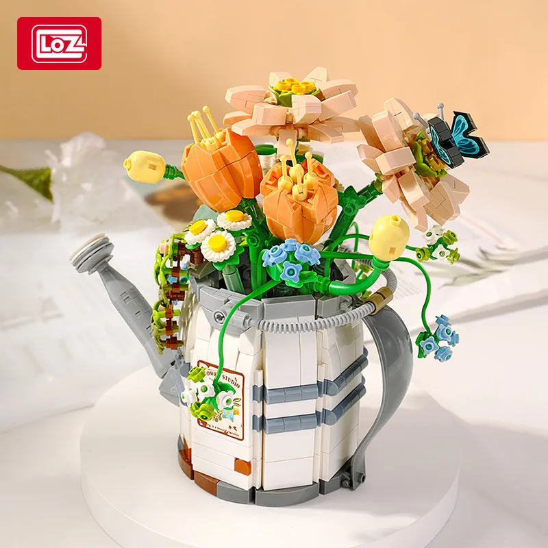 

Mini Creative Girl Shower, flower pot, building blocks, DIY tabletop decoration, birthday gift, Christmas gift