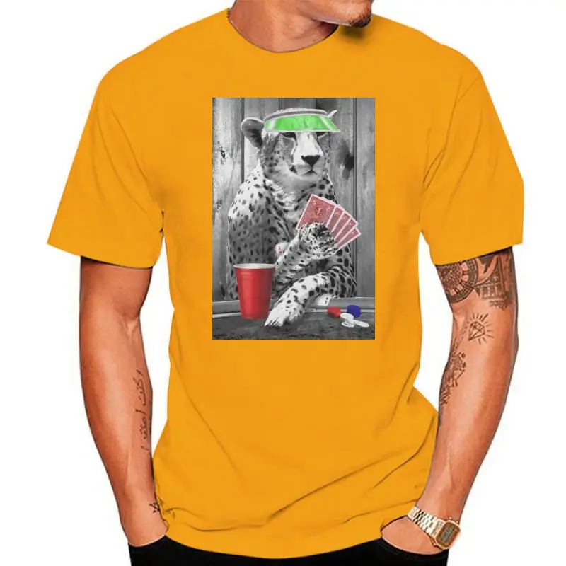 

Lost Gods Poker Cheetah Mens Graphic T Shirt Superior Quality Tee Shirt