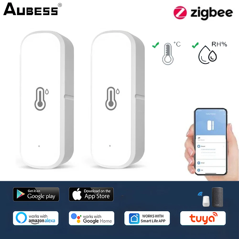 

Ewelink Zigbee Smart Temperature Humidity Sensor Monitor Indoor Hygrometer Controller With Smart Life APP Alexa Google Home