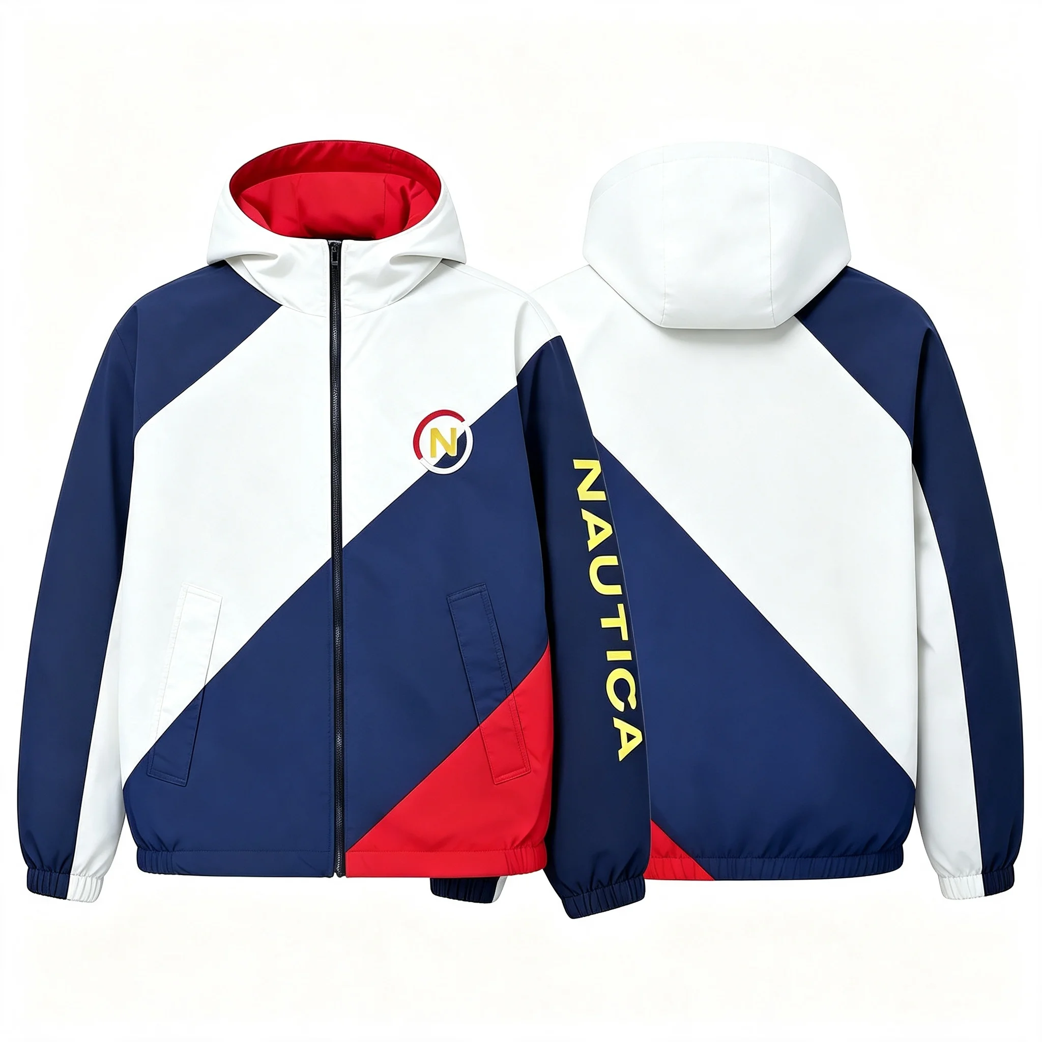 Фото Ветровка NAUTICA с капюшоном, куртка с логотипом парусной лодки на молнии, солнцезащитная куртка, модное пальто для занятий спортом на открытом воздухе №4