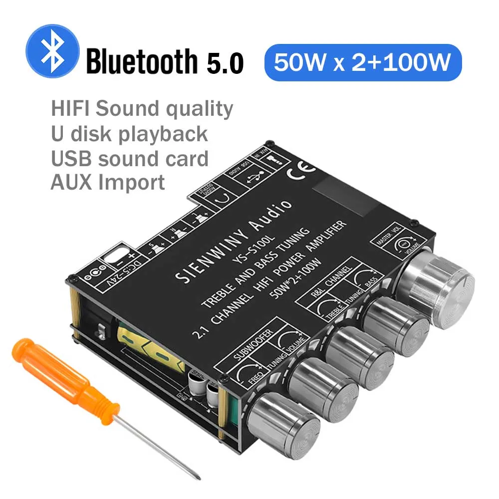 5 0 HIFIDIY S100L 50 Вт x 2 1 Bluetooth 100 каналов стерео усилитель для настройки басов - купить по