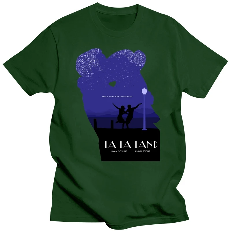 Постер La Land V1 белая футболка с Эммой Стоун Райан Гослинг все размеры S-3XL топы