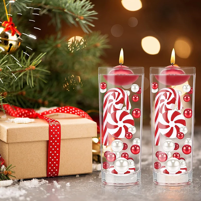 Рождественские Конфеты С Жемчугом Украшения Плавающая Свеча Гель Водяной Жемчуг