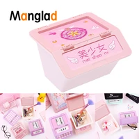 manglad portable mini cosmetic case plastic girl small jewelry box rings earrings necklace organizer boxes make up storage cases