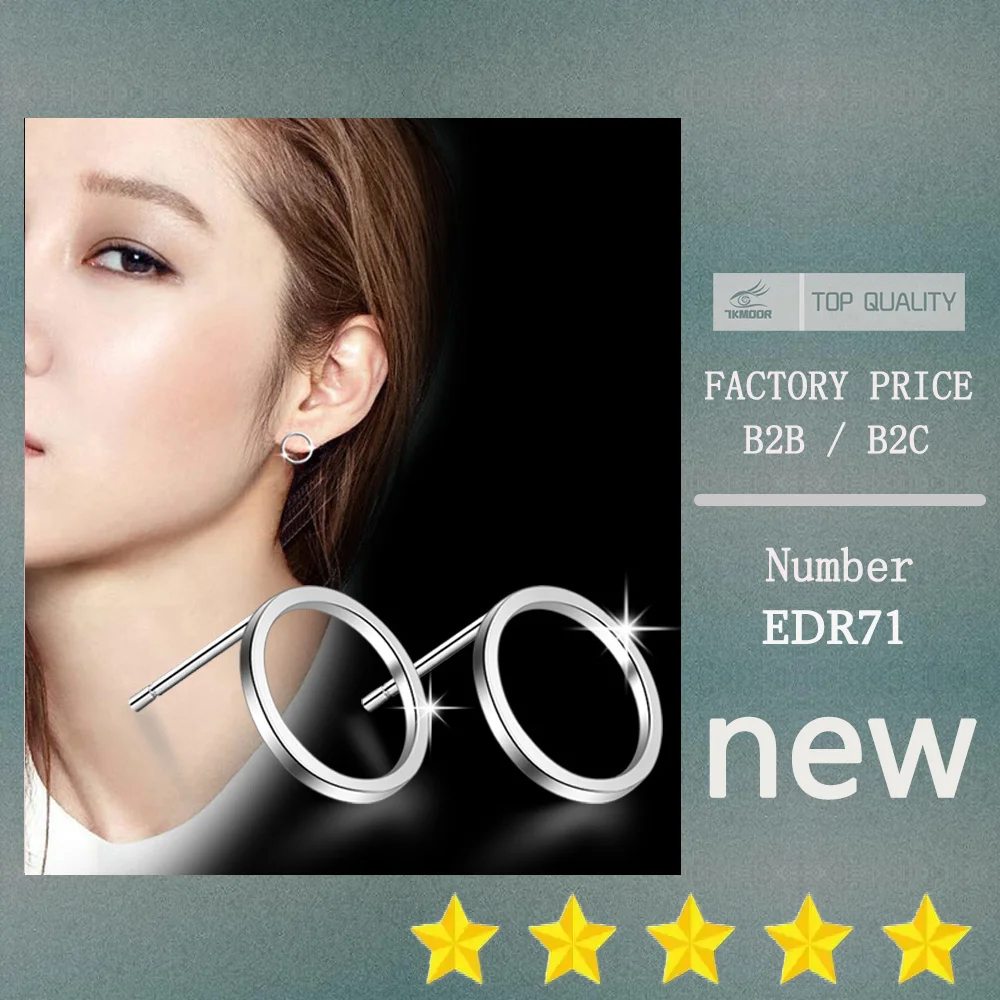 

Silver color Earrings Jewelry Round Circle Earrings For Women Girls Gift Brincos