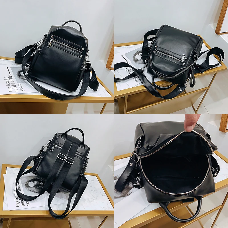 Маленький рюкзак из мягкой искусственной кожи для женщин модные школьные ранцы