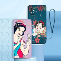 disney snow white princess phone case for samsung a73 a71 a53 a51 a23 a21s a52 a32 a22 a13 a12 a50 a30 a20 a03s liquid rope