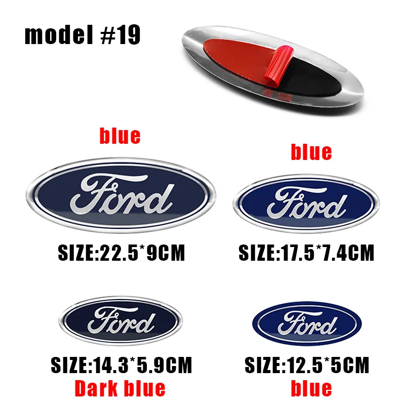 

125 мм 143 мм 175 мм 225 мм для Ford Focus Fiesta Ranger Mondeo S-MAX Kuga, значок с логотипом автомобиля, капот, эмблема на задний багажник, наклейка, аксессуары