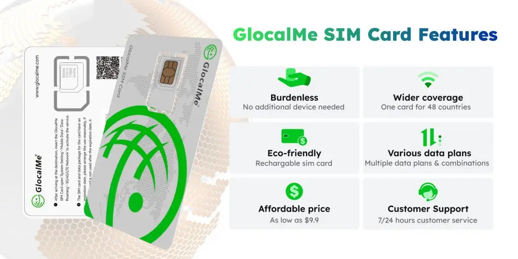 Фото Glocalme Prepaid 7 ГБ/10 дней, глобальная SIM-карта, карта данных, SIM-карта OTA, зарядка sim, покрытие в 52+ стран, международная SIM №3
