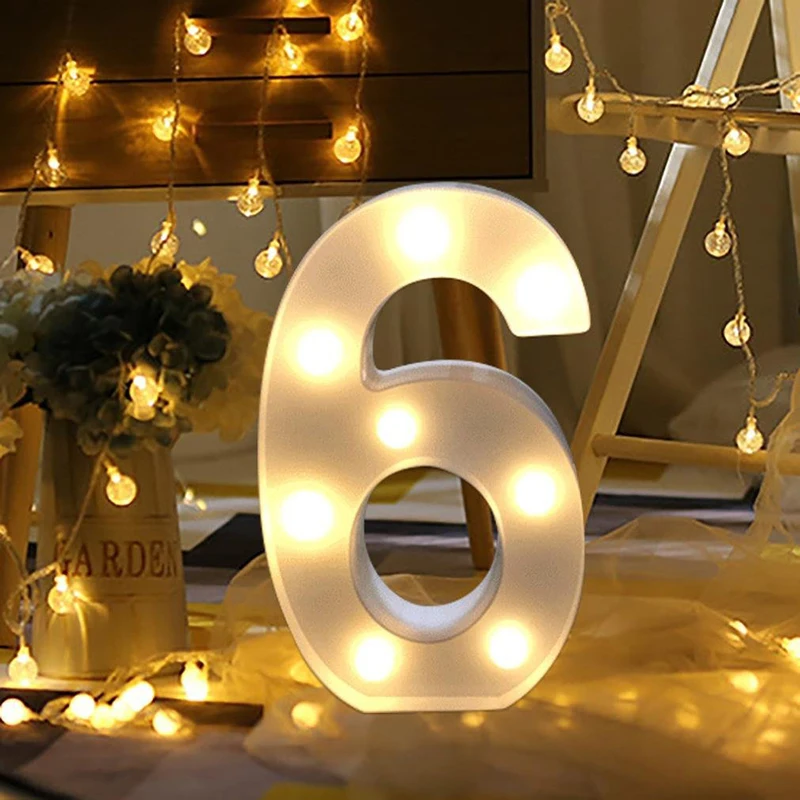 

0-9 Number LED Night Light Lamp Valentine's Day Gift Birthday Anniversary Wedding Decoration Table DIY Event Party Supplies Deco