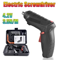 4.2V Electric Screwdriver Set Multifunctional Wireless Foldable Mini Electric Drill Electric Screw Driver Tool with Storage Box