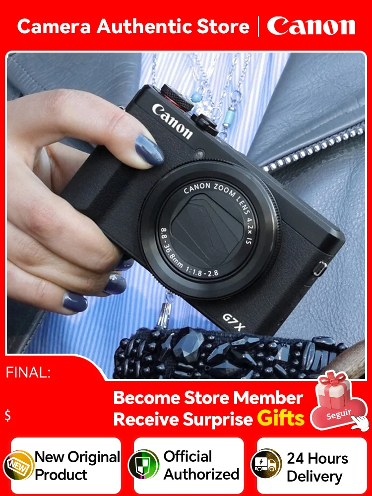 Портативная маленькая цифровая камера Canon PowerShot G7X Mark III, оптический зум с большой диафрагмой, видеокарта 4K