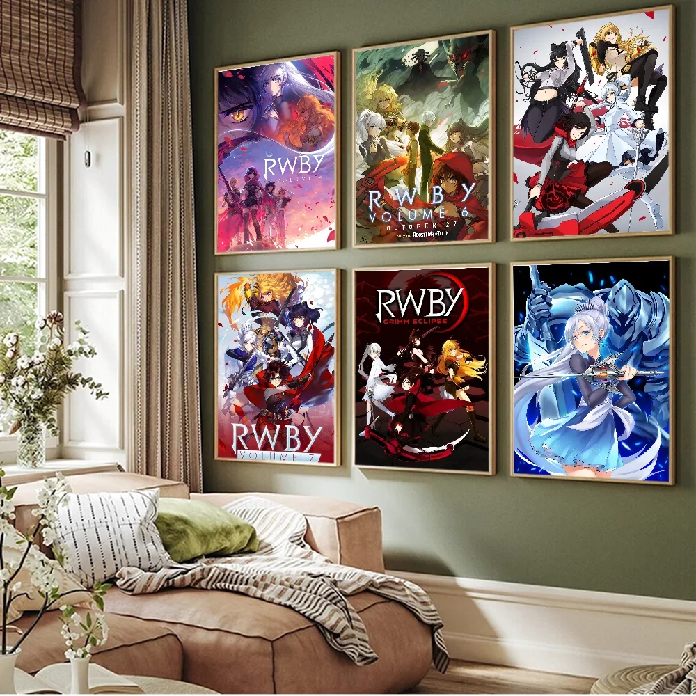 Клейкий Мультяшный Художественный Постер R-RWBY Высококачественная Цифровая