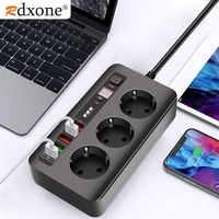 timed socket multi socket adapter 3 way sockets 5usb ports power strip with surge protection 2 m extension cable eu socket