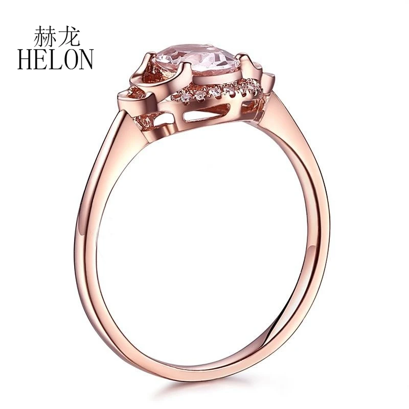 HELON однотонное кольцо из розового золота 14 карат AU585 натуральные бриллианты