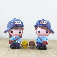 dont forget me couple doll cartoon dog walking doll creative resin crafts living room bedroom furnishings car furnishings