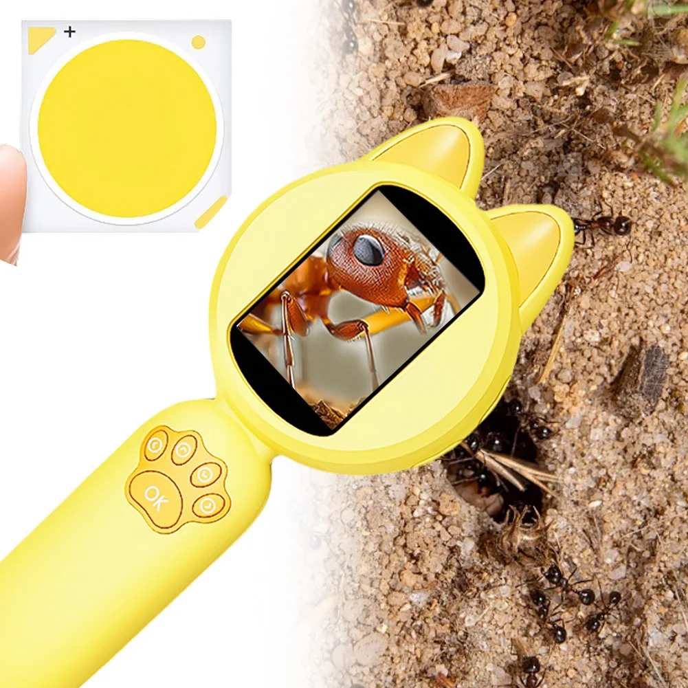 4X детское увеличительное стекло цифровая лупа в форме кошки детская мультяшная