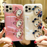 disney daisy donald duck couple blu ray rhinestones phone cases for iphone 13 12 11 pro max xr xs max x back cover