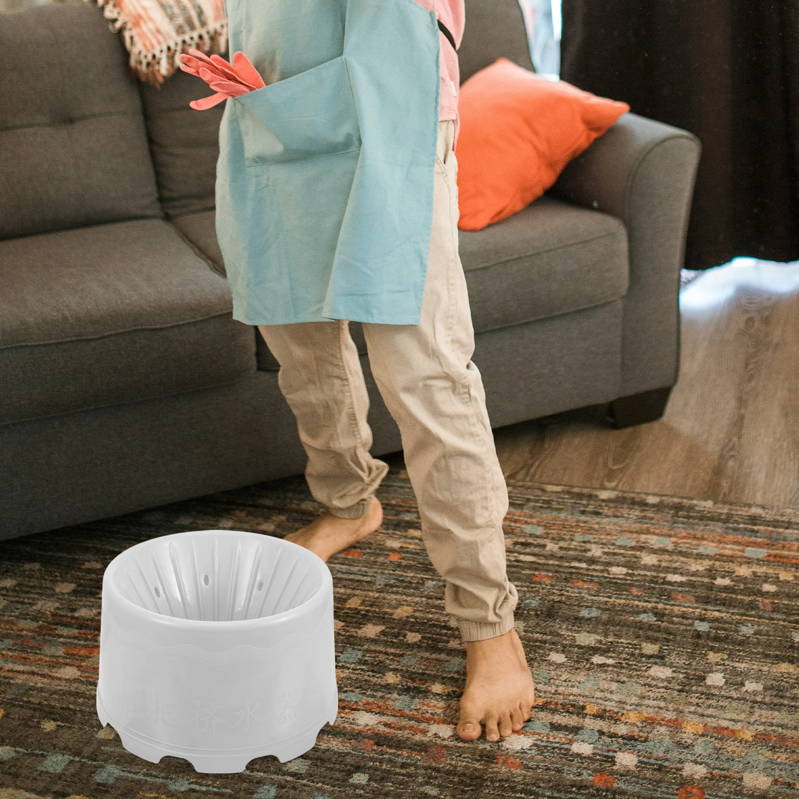 

Plastic Mop Pail Bucket Floor Drain Basket Storage Washing Tool Cotton Thread Draining Holes