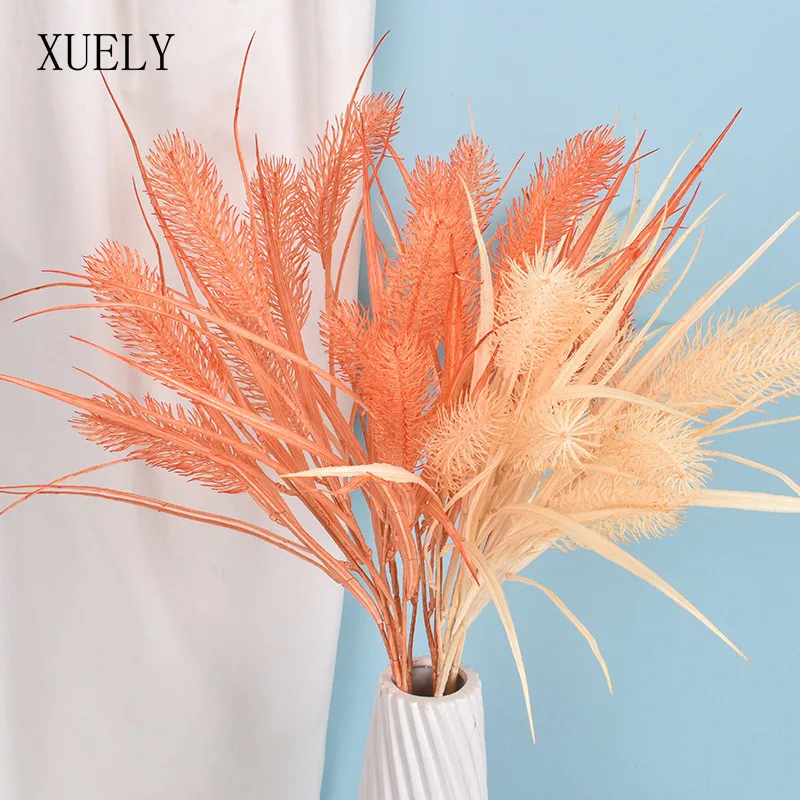 Искусственная пампасная трава пластиковый тростник с 5 вилками для украшения
