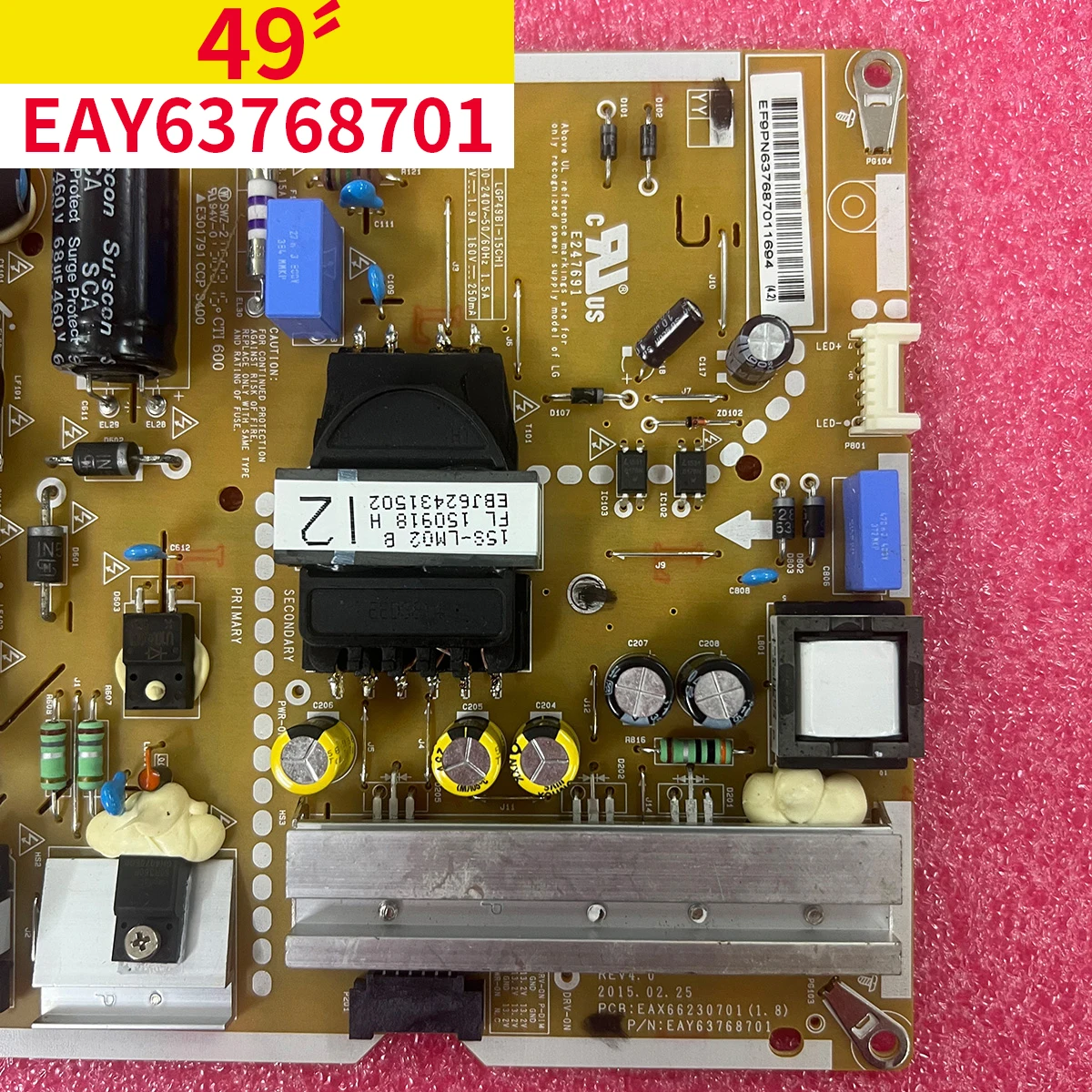 Фото EAX 66230701 (1.8) ЭЙ 63768701   LGP49BI-15CH1 LGP49B1 Плата питания 15CH1 для телевизора 49LF5400-UB 49LF5420-CB №1