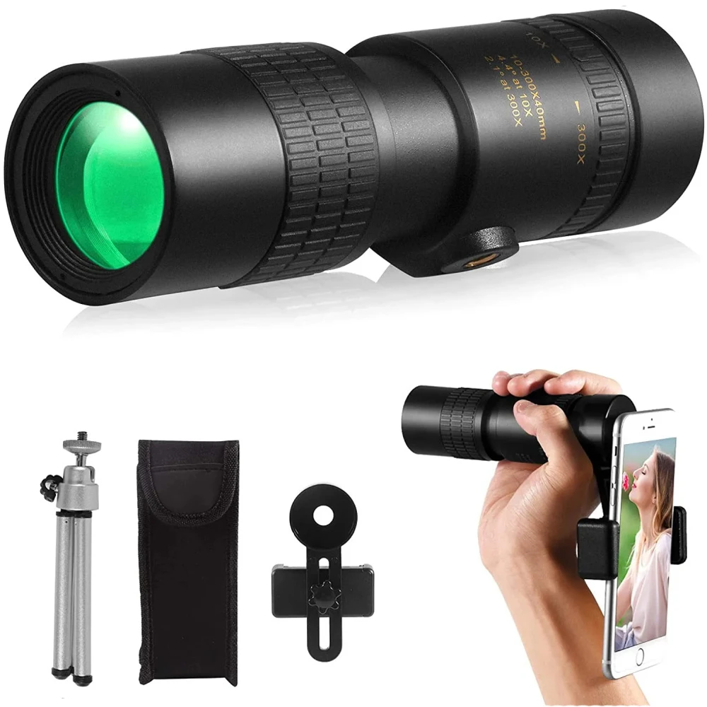 

10-300X40MM Handheld Mini Scalable Monocular 30mm Objective Lens Telescope Bird-watching Mirror for Outdoor Camping