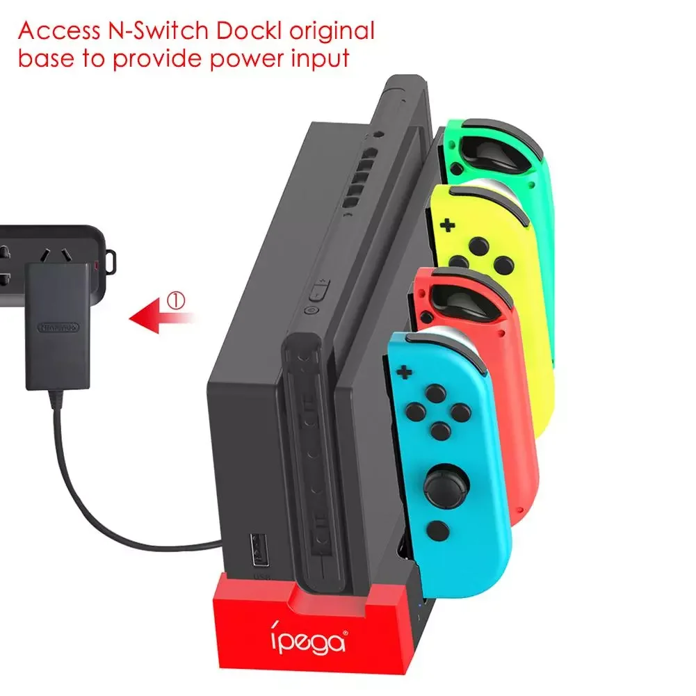 

PG-9186 Controller Charger 4 Ports Charging Dock Stand Station for Nintendo Switch NS Joy-Con Game Console Gamepad Accessories
