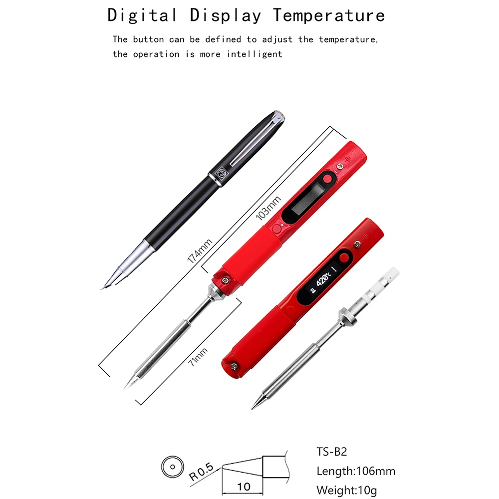 Умный паяльник Pine64 красный пинецил BB2 V1 CN 65 Вт портативная цифровая лампа с