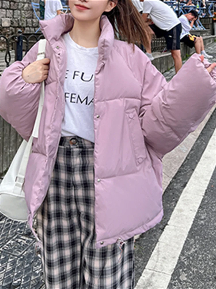 Coat Winter Jacket for Women 2022 Casual Loose Thicken Warm Parkas Korean Fashion Stand Collar Outwear