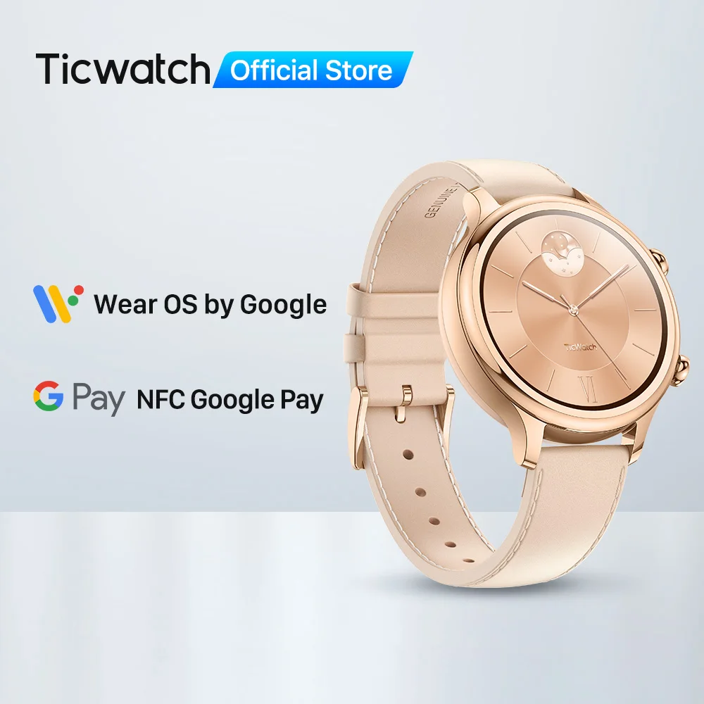 Ticwatch C2 Смарт-часы Wear OS Bluetooth для женщин совместимые с Android и iOS IP68 готовые к